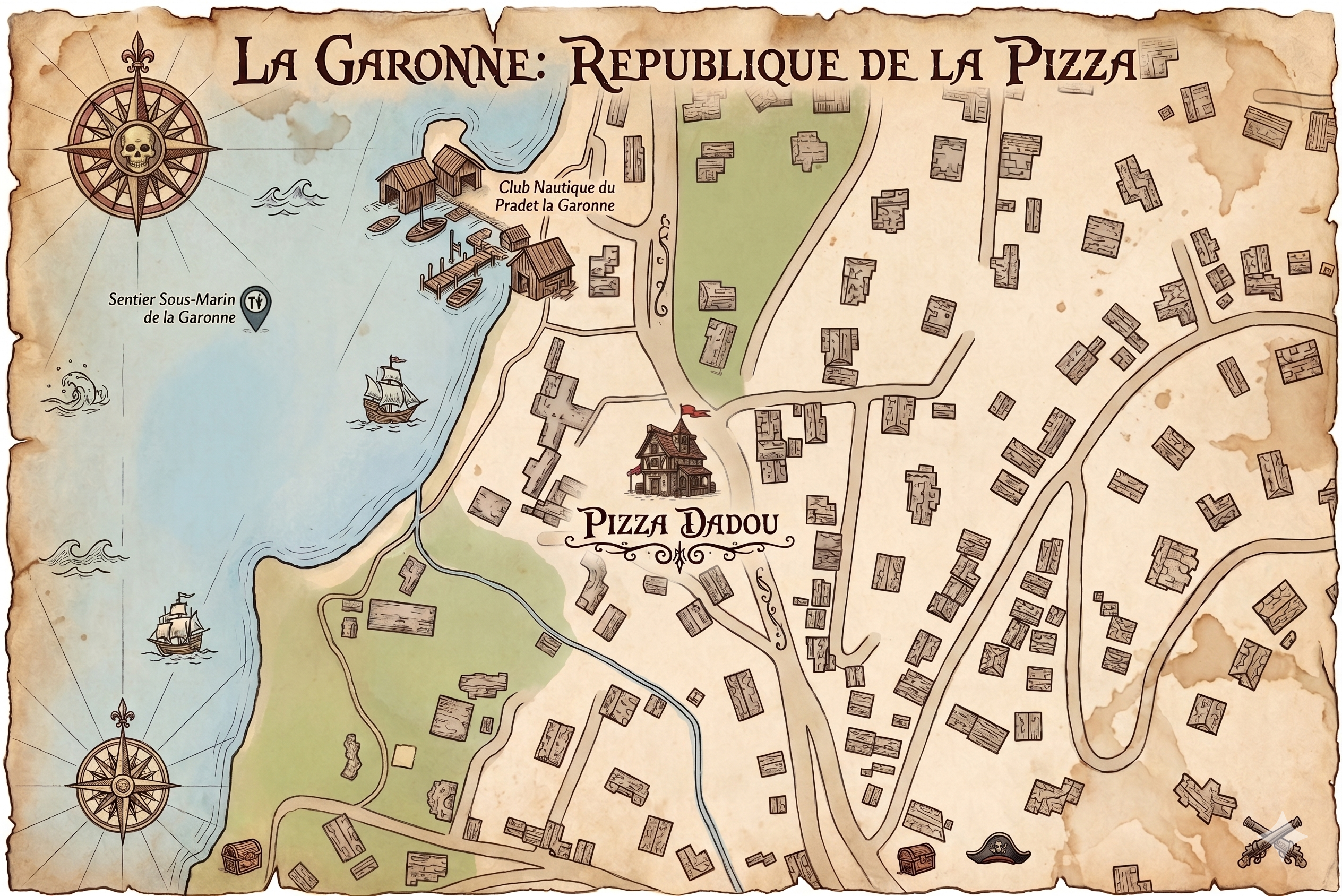 Carte montrant l'emplacement de Pizza Dadou au Pradet
